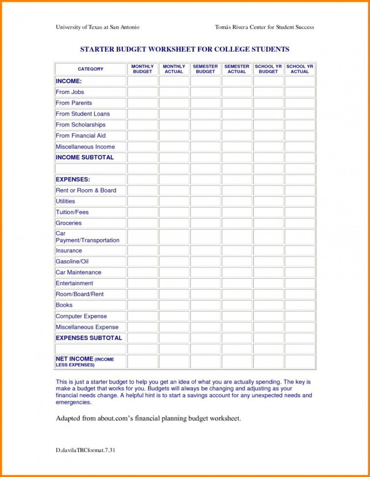 Spreadsheet Worksheets For Students With Regard To 014 Ic Google Spreadsheet Weekly Budget Worksheet