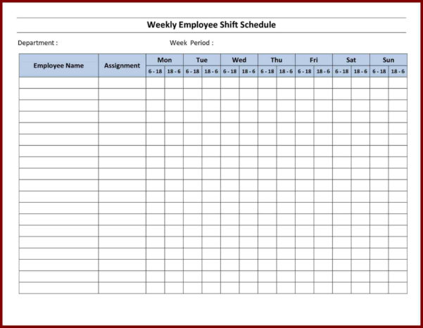 staff rota spreadsheet