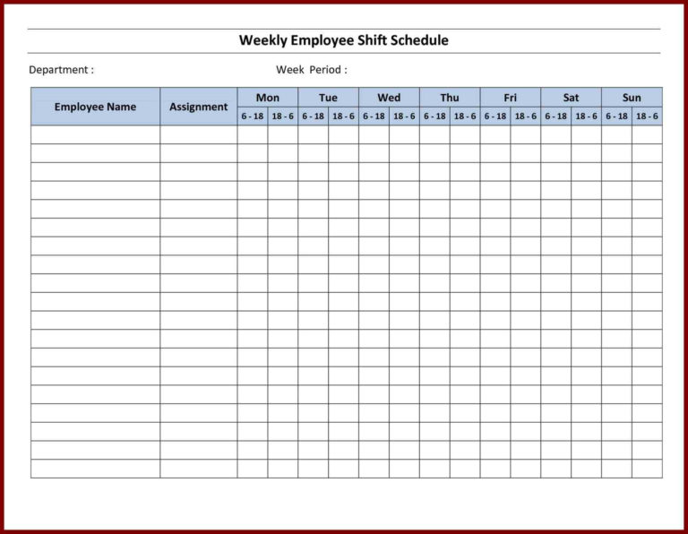 Staff Rota Spreadsheet Throughout Employee Scheduling Template