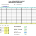 Staffing Forecast Spreadsheet For Blind Staffing Labor Schedule Planner  Full Service Restaurant