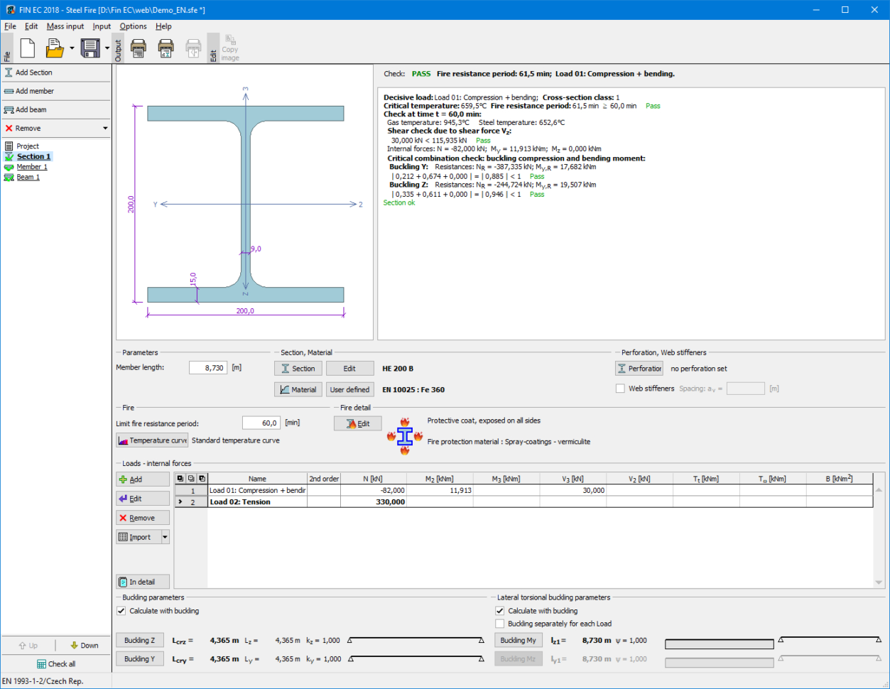 Steel Beam Web Opening Spreadsheet Throughout Steel Fire  Structural Software Fin Ec  Fine