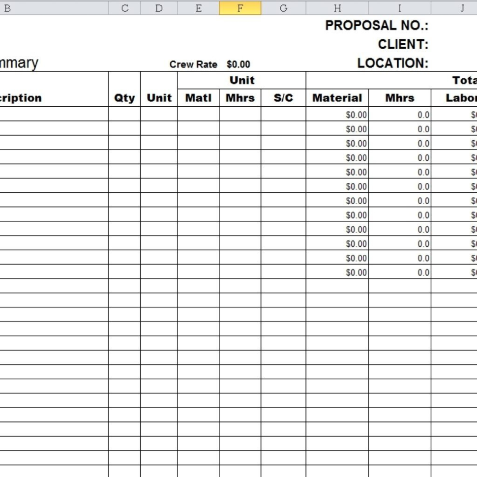 Steel Estimating Spreadsheet Within Steel Estimating Spreadsheet Structural Fabrication Free