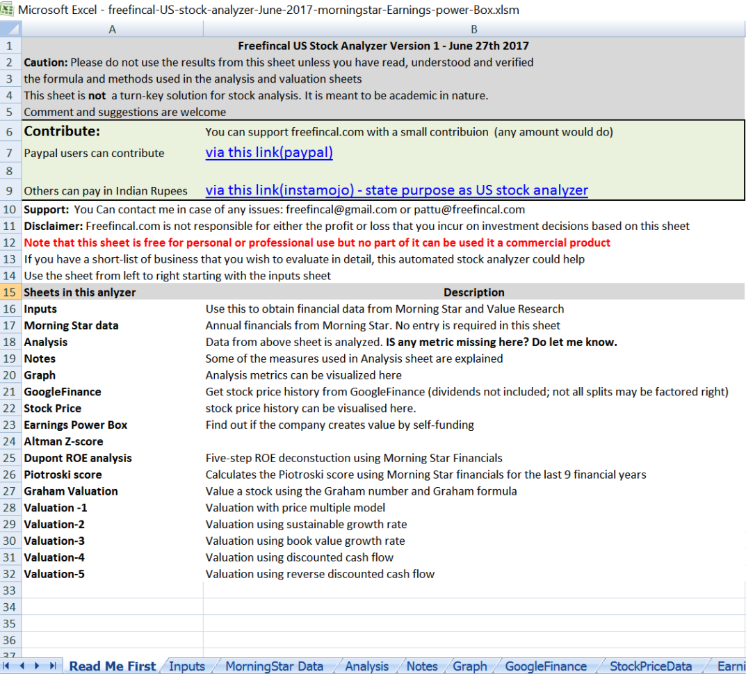 Stock Analysis Spreadsheet Intended For Stock Analysis Spreadsheet For U.s. Stocks: Free Download