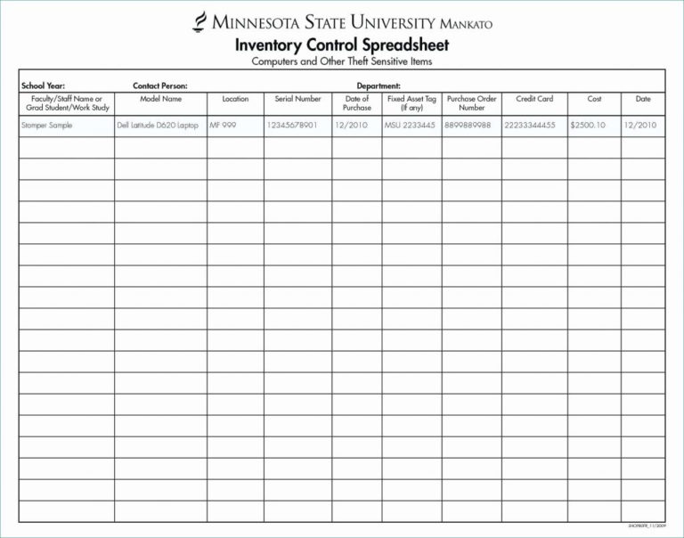 Stock Inventory Spreadsheet with Inventory Control Worksheet Blank ...