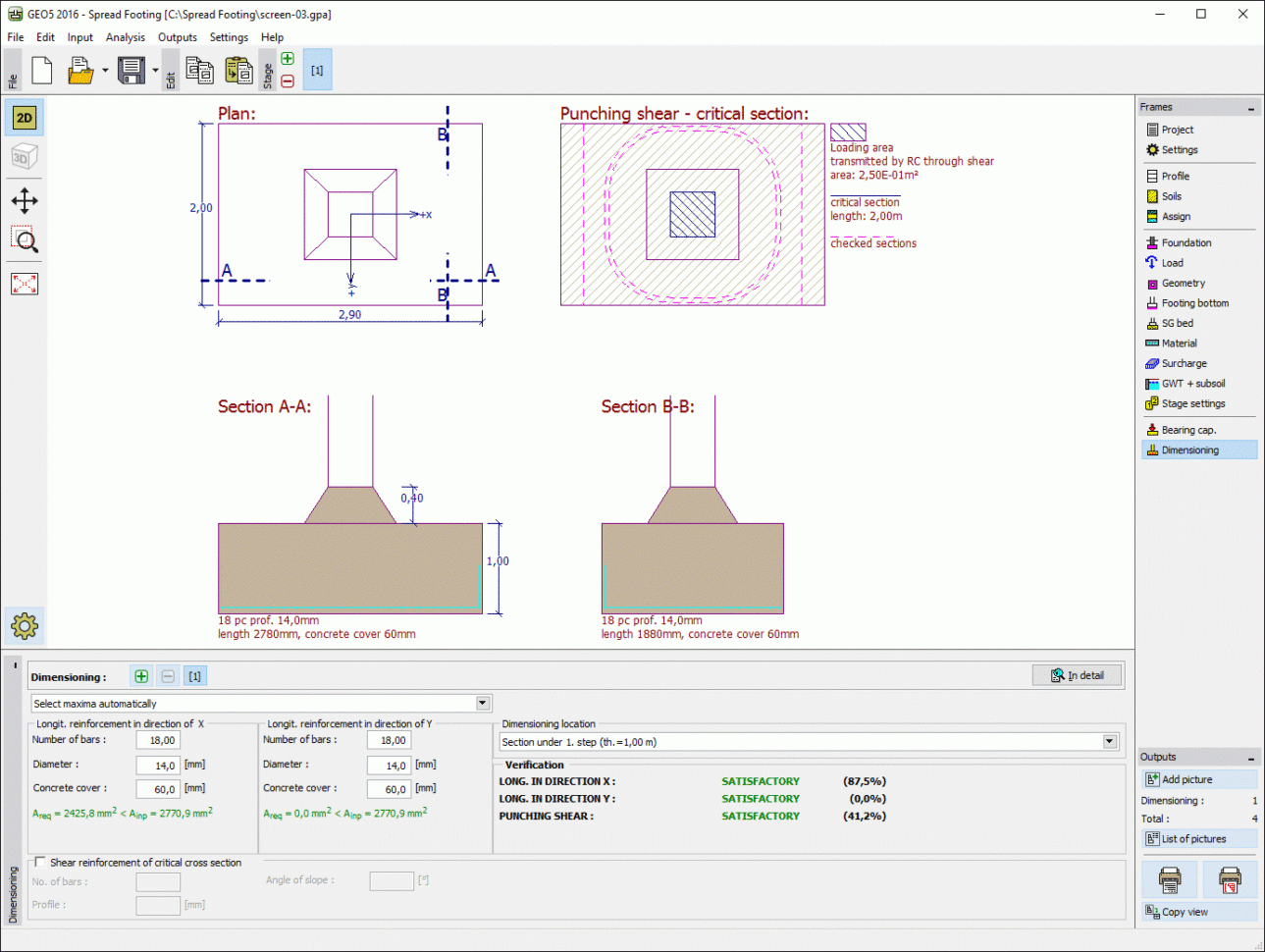 Strip Footing Design Spreadsheet In Spread Footing  Geotechnical Software Geo5  Fine