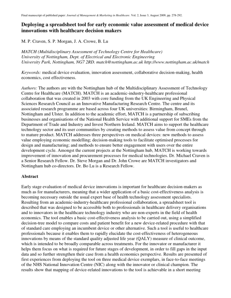 Strokes Gained Spreadsheet Regarding Pdf Deploying A Spreadsheet Tool For Early Economic Value