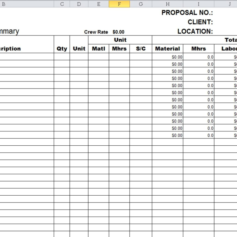 Structural Steel Estimating Excel Spreadsheet — db-excel.com