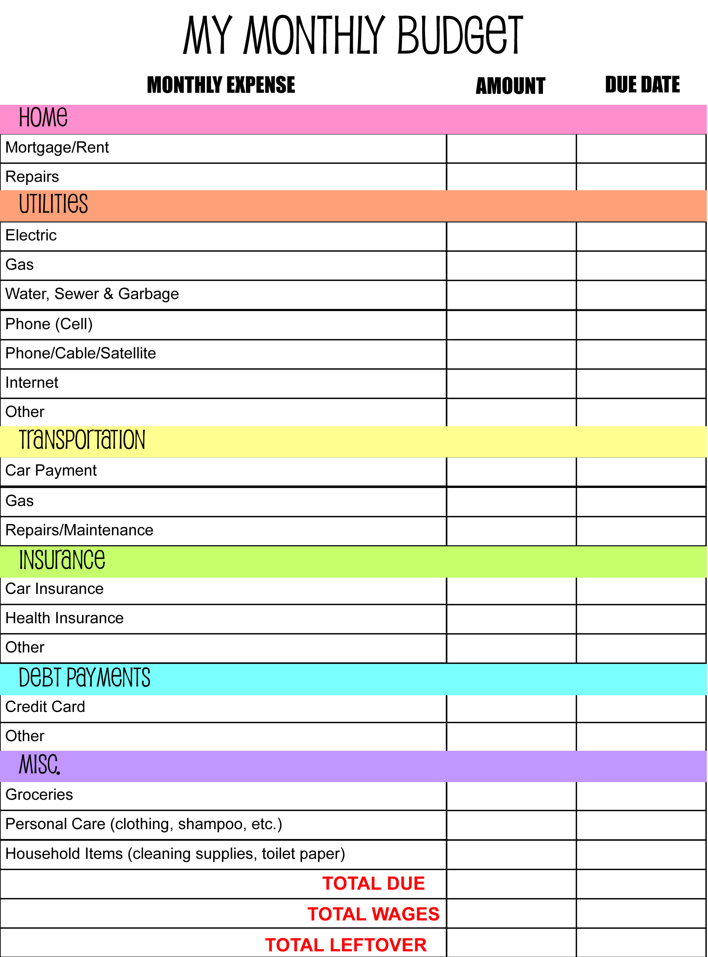 budget planning excel template