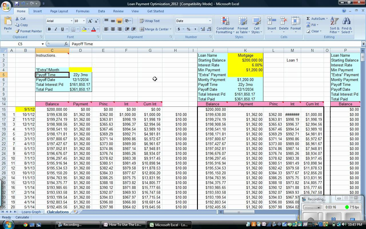 Student Loan Payoff Spreadsheet Db excel