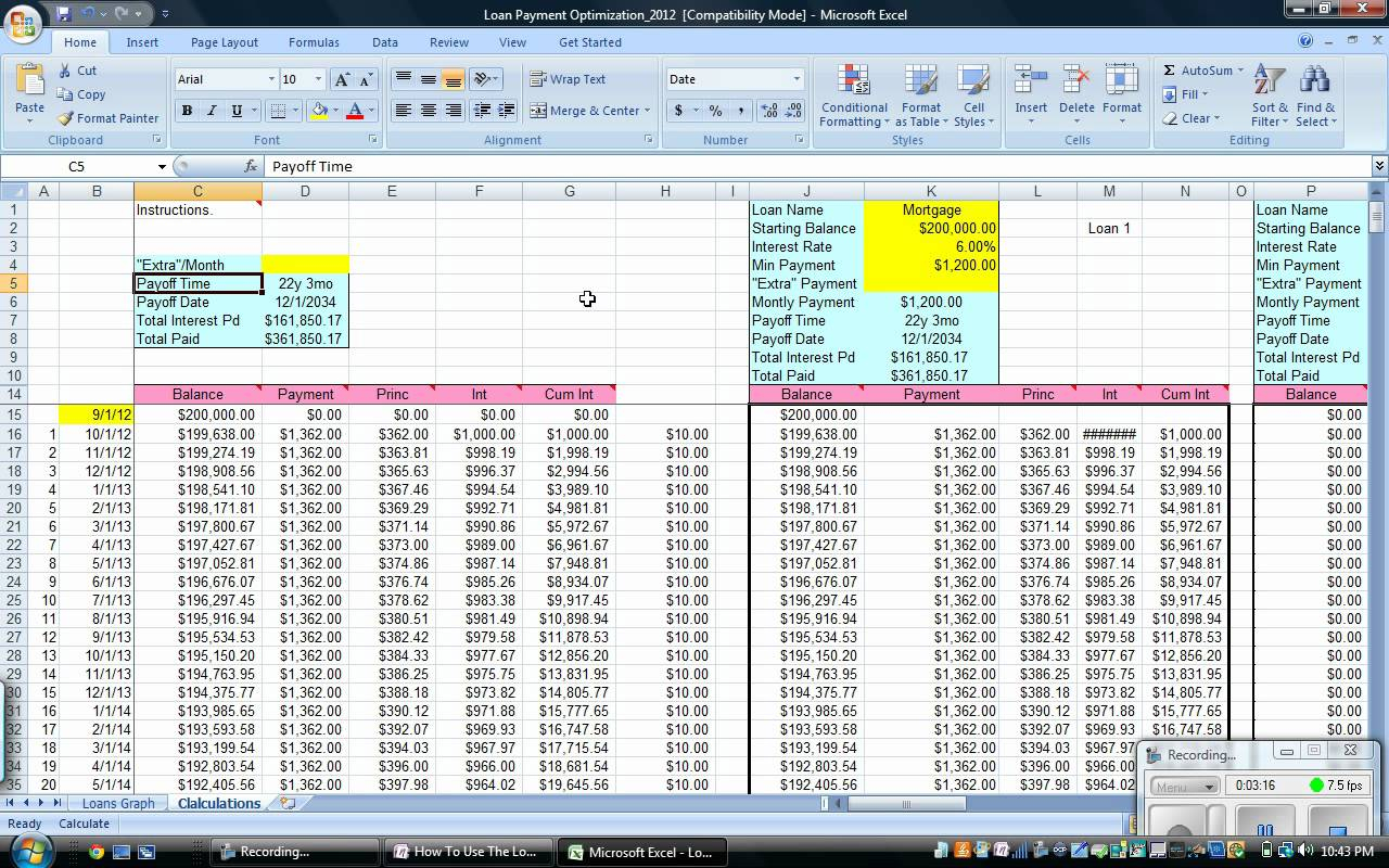 Student Loan Excel Sheet studentqw
