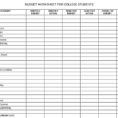 Student Loan Spreadsheet Throughout Student Budget Spreadsheet Template Simple College Monthly Worksheet
