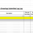 Submittal Tracking Spreadsheet Pertaining To How To Create A Shop Drawings Log With Sample File