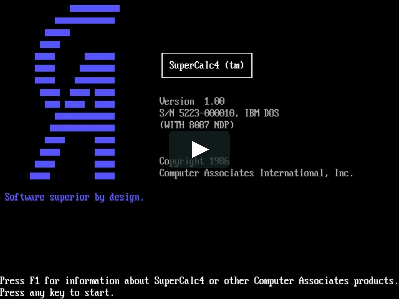 Supercalc Spreadsheet With Supercalc 4 On Vimeo