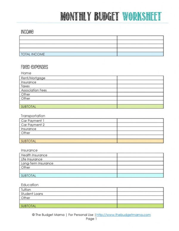 Suze Orman Budget Spreadsheet —