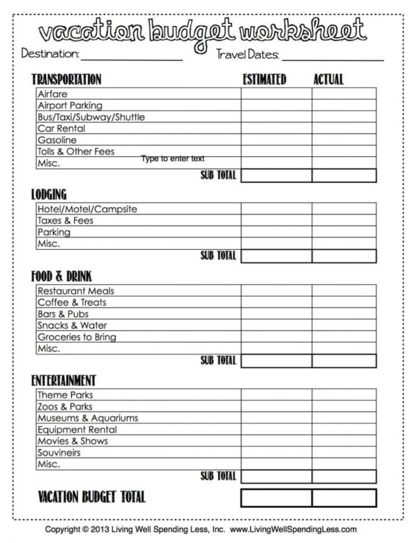 Swimming Pool Budget Spreadsheet — db-excel.com