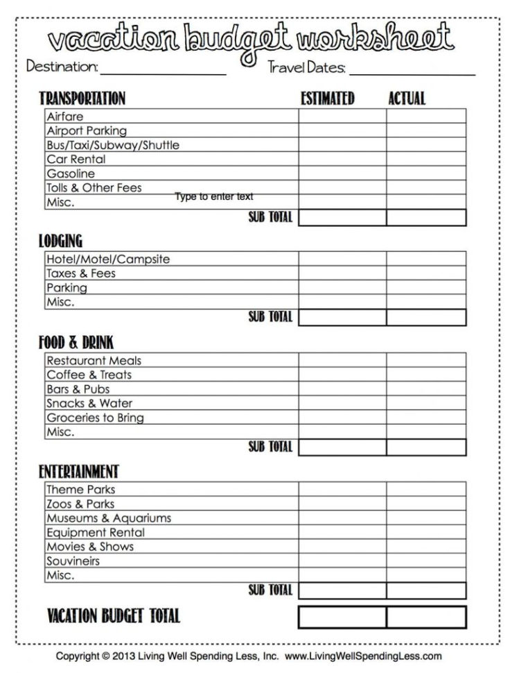 Swimming Pool Budget Spreadsheet For Budget Worksheet Examples Excel Printable Vacation Example Of Swimming Pool Budget Spreadsheet For Budget Worksheet Examples Excel Printable Vacation Example Of