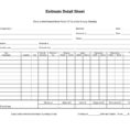 Take Off Spreadsheet With Sample Construction Estimate Form And Carried Forward From Takeoff