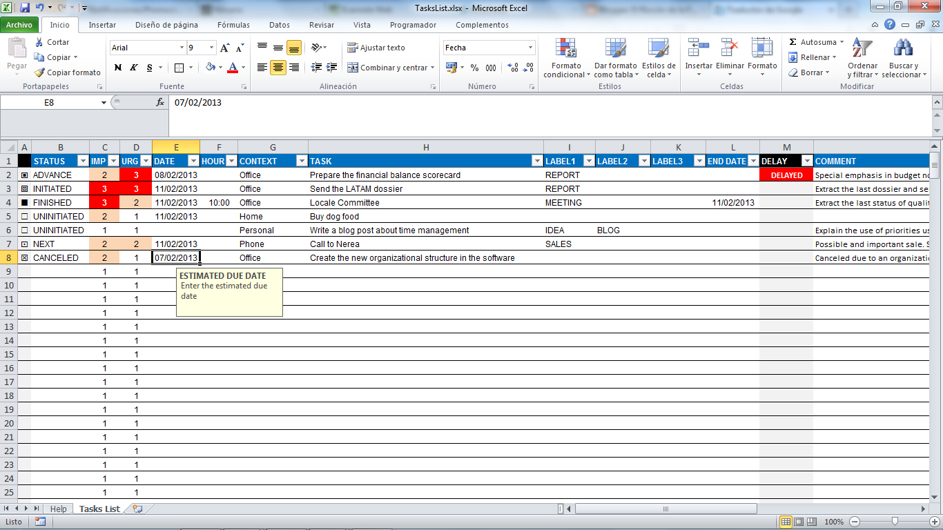 Excel Task Tracking Template Excel Templates Excel