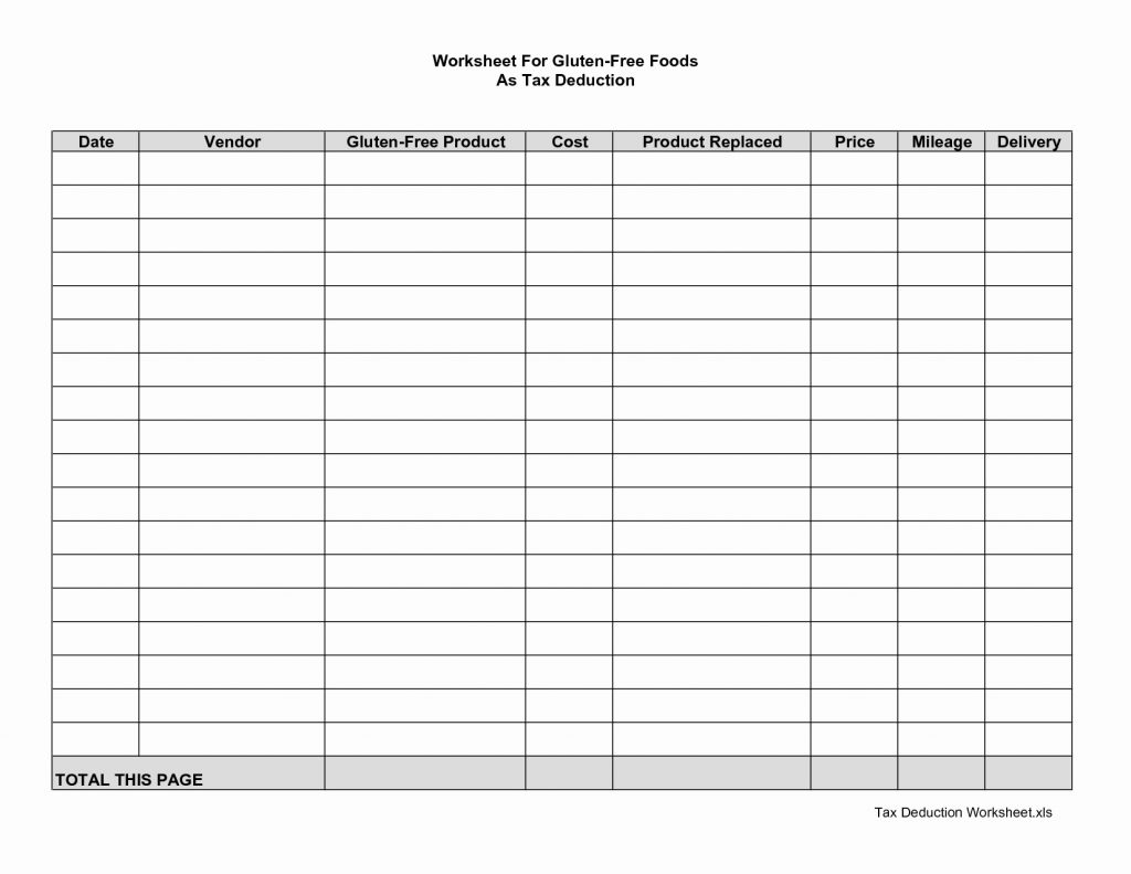Tax Deduction Spreadsheet in Clothing Donation Tax Deduction Worksheet