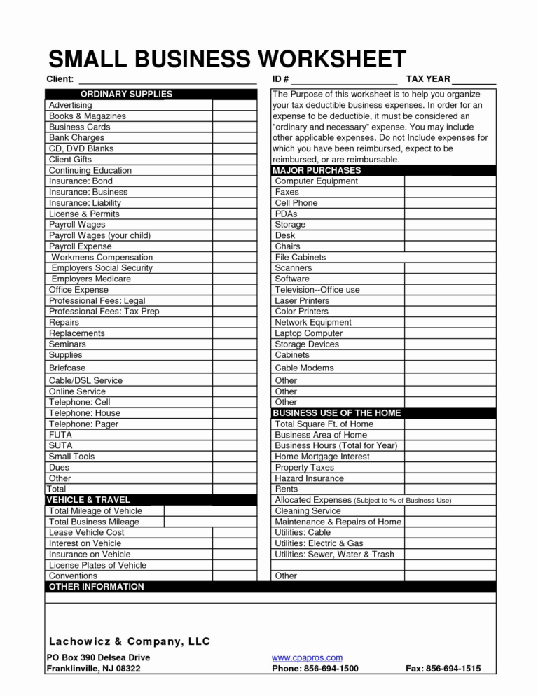 Tax Planning Spreadsheet With Small Business Tax Spreadsheet Template 