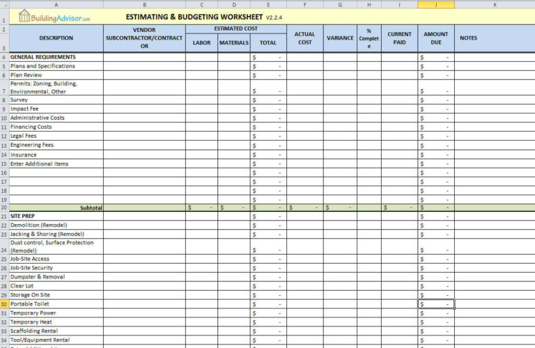 Tax Return Spreadsheet —