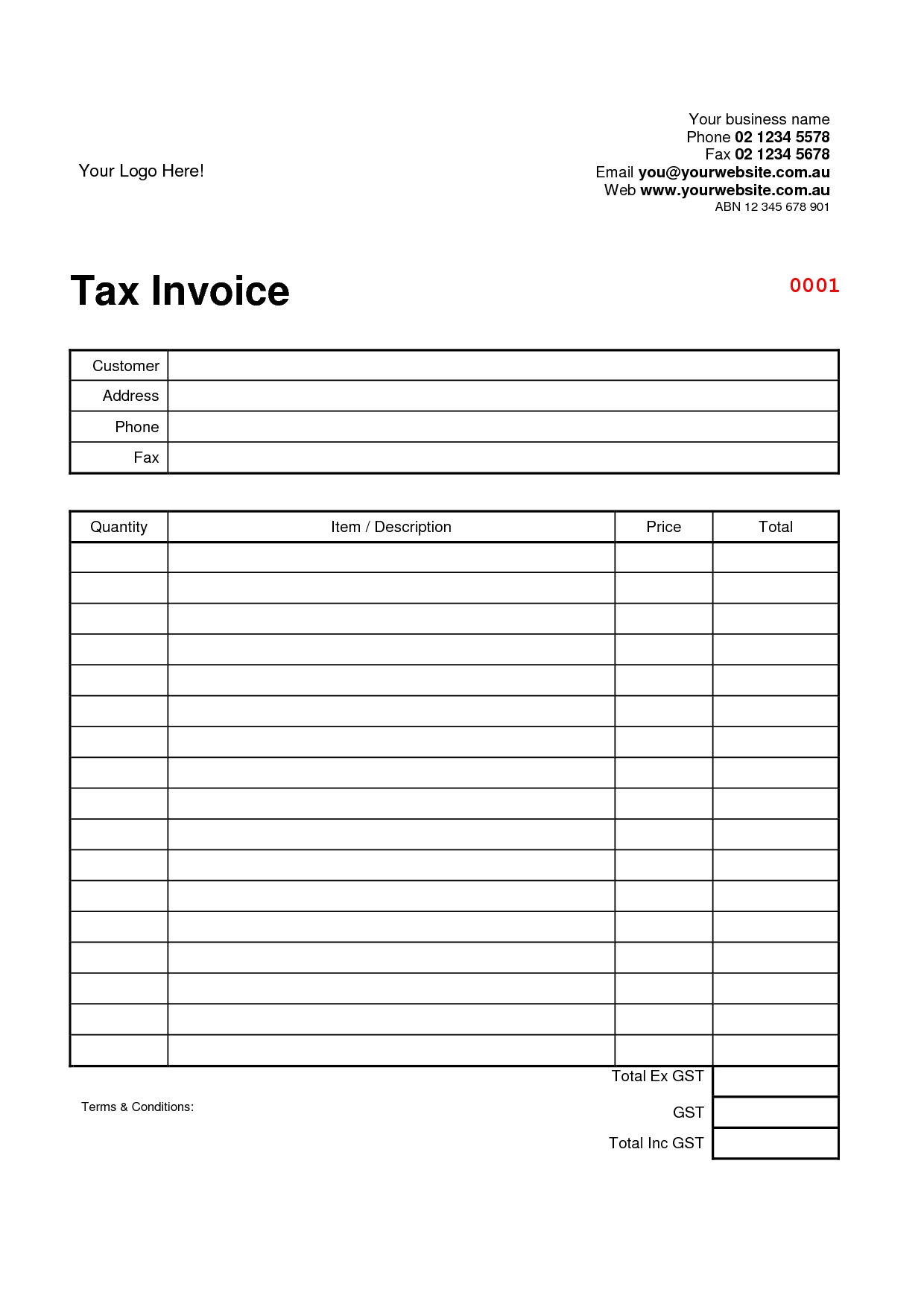 Tax Spreadsheet Australia in Example Of Taxs Free Invoice Template Australia Australian Best