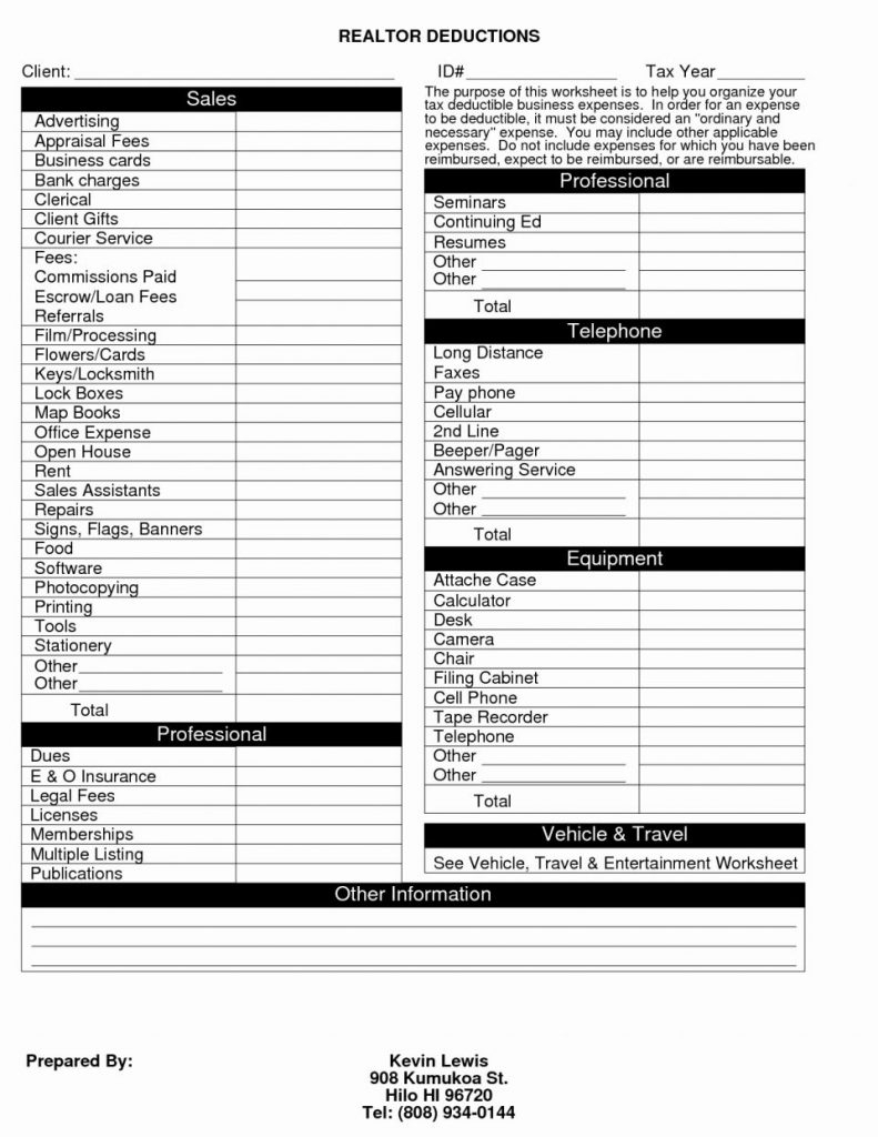 Tax Spreadsheet For Small Business For Small Business Tax Spreadsheet 