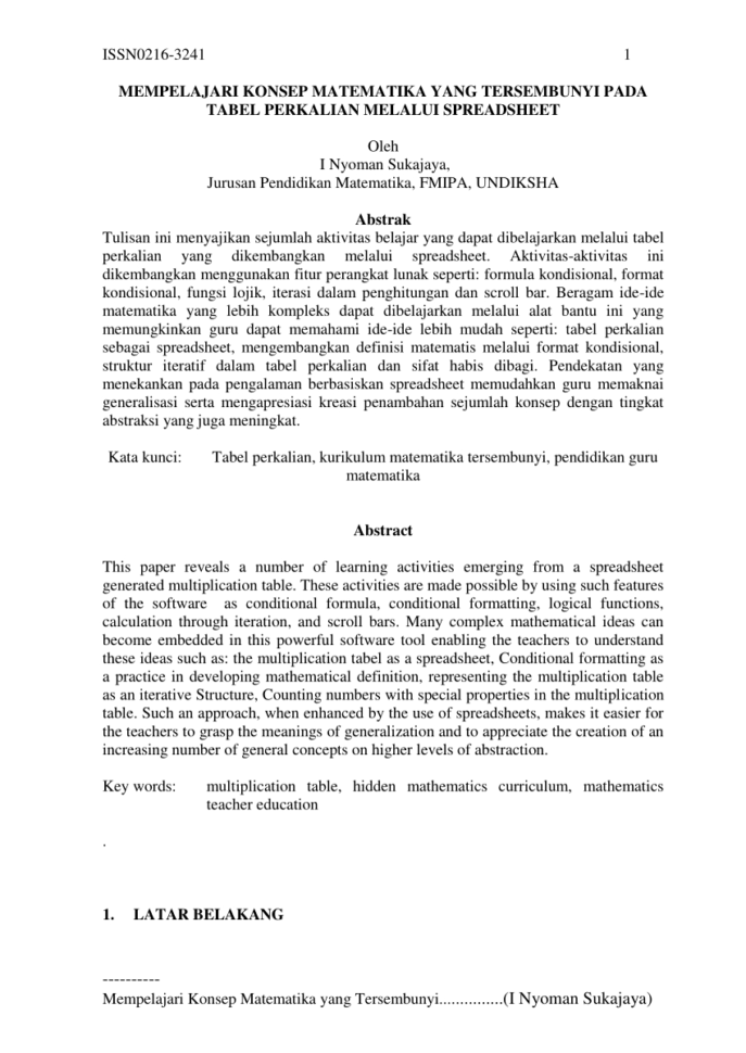 Teach For America Regional Comparison Spreadsheet Throughout Pdf Uncovering Hidden Mathematics Of The Multiplication Table Using