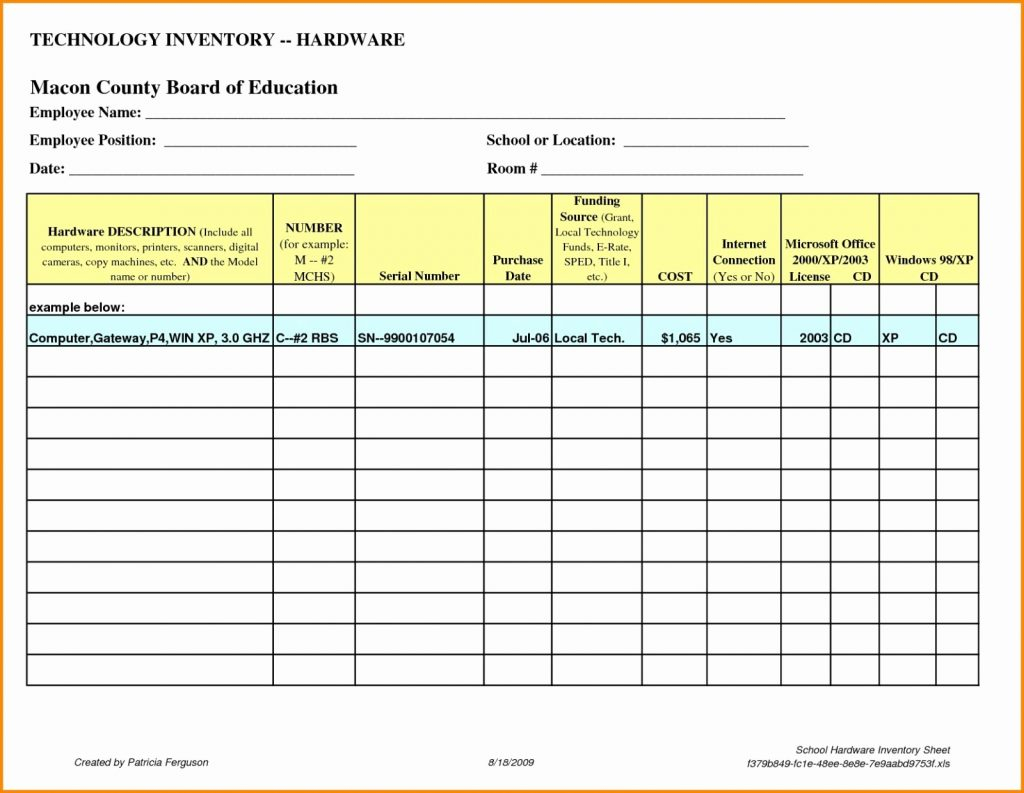 Technology Inventory Spreadsheet For Technology Inventory Template Excel Luxury Example Spreadsheet