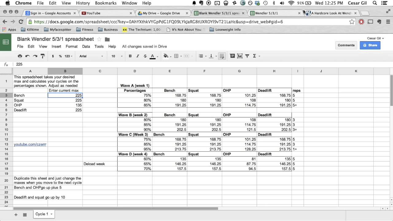 Texas Method Powerlifting Spreadsheet Pertaining To Sheet Powerlifting Spreadsheet Maxresdefault Wendler Explained Free
