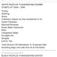 Thanksgiving Dinner Spreadsheet Regarding Fffff People's Thanksgiving Dinner Vs Black Folks Thanksgiving