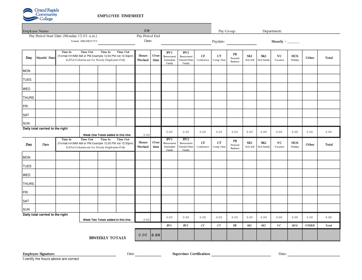 Time Card Spreadsheet Template Free Intended For Weekly Timesheet Spreadsheet Best Of 55 Templates Free  Form
