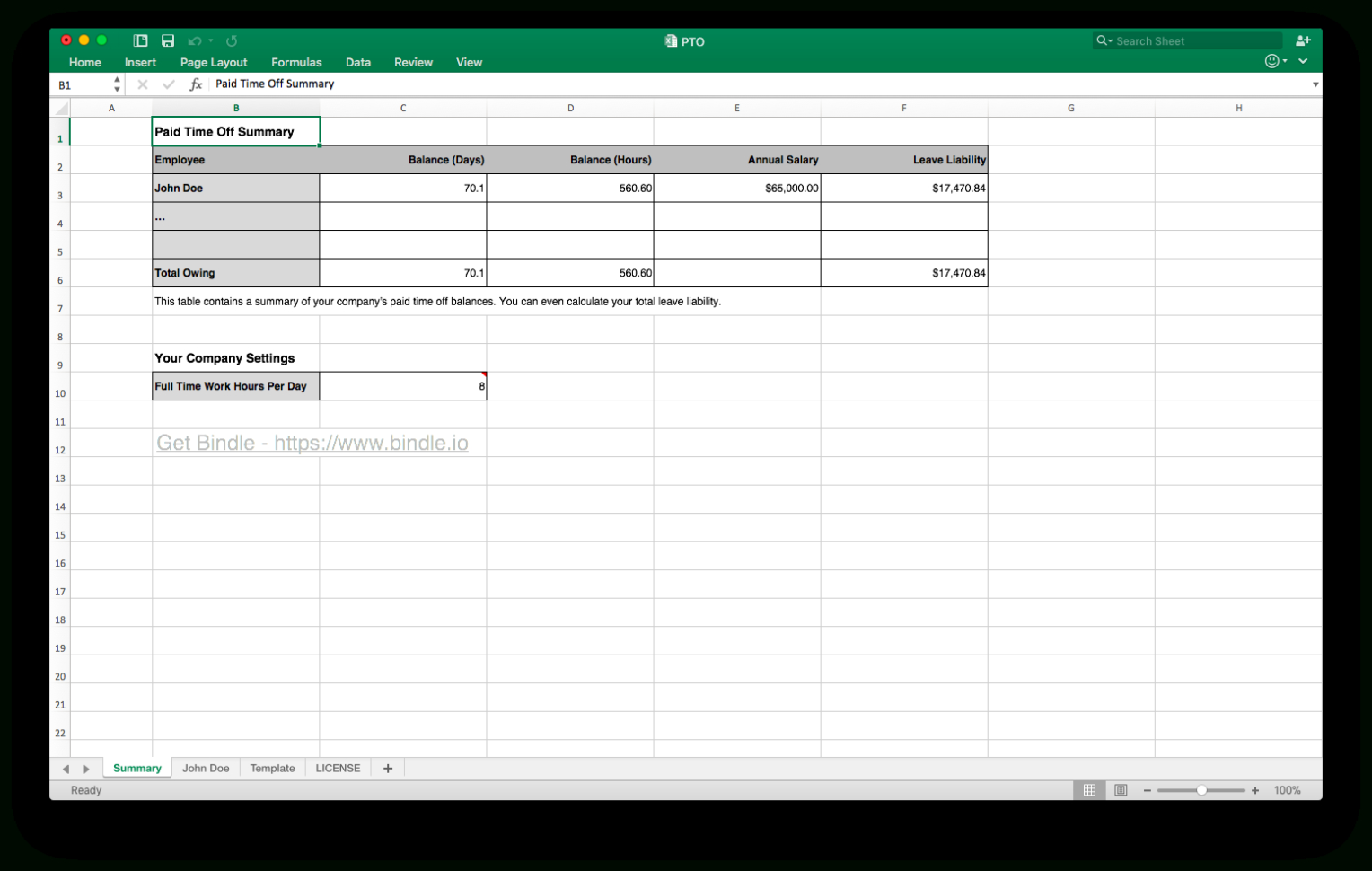 Time Off Spreadsheet Pertaining To Free Time Off Tracker  Bindle
