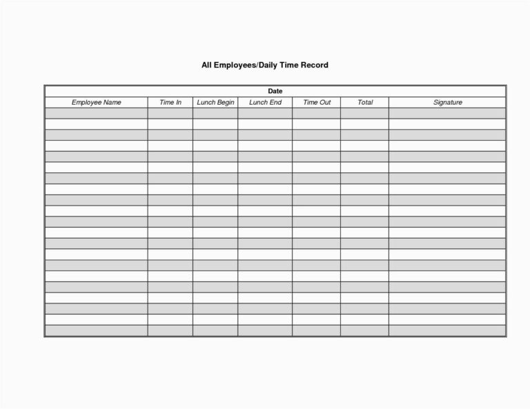 Time Recording Spreadsheet within Employment And Daily Time Record Term ...