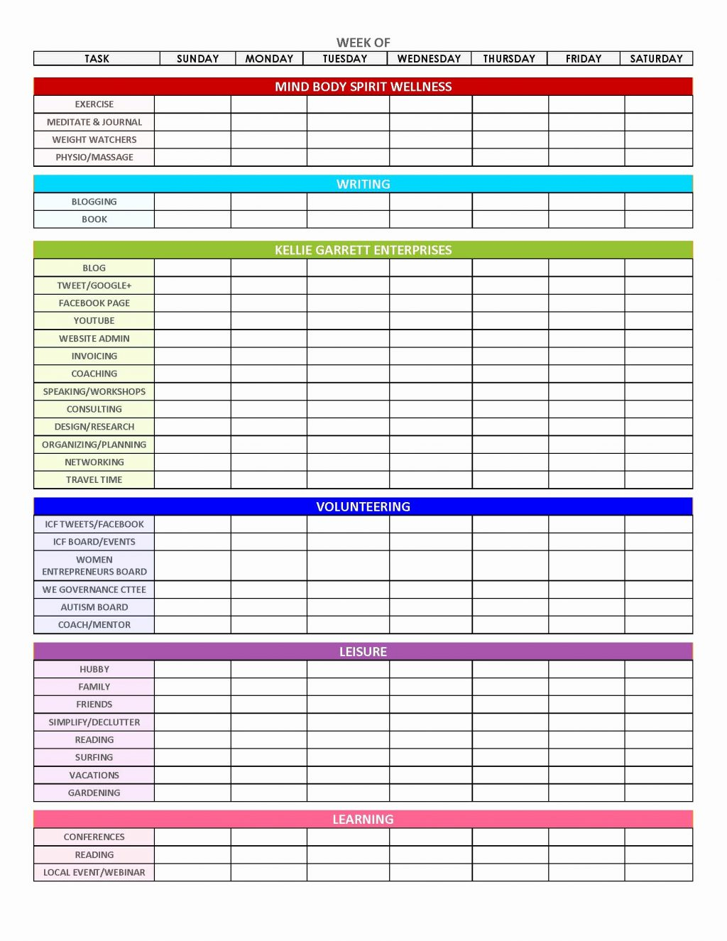 Time Tracking Google Sheet Template