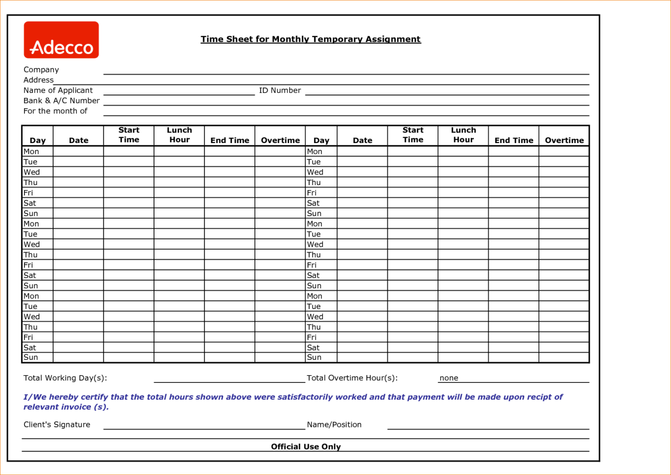 Timesheet Spreadsheet Free Regarding Form Templates Time Sheet Forms Stunning Weekly Timesheet Format Pdf