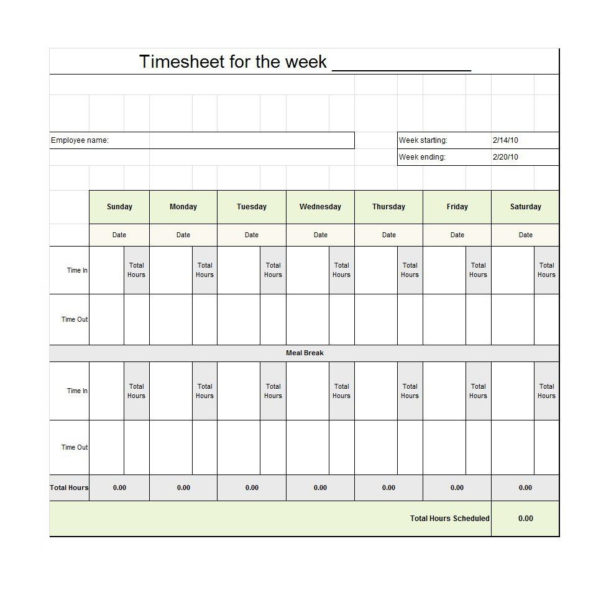 Timesheet Spreadsheet Free — db-excel.com