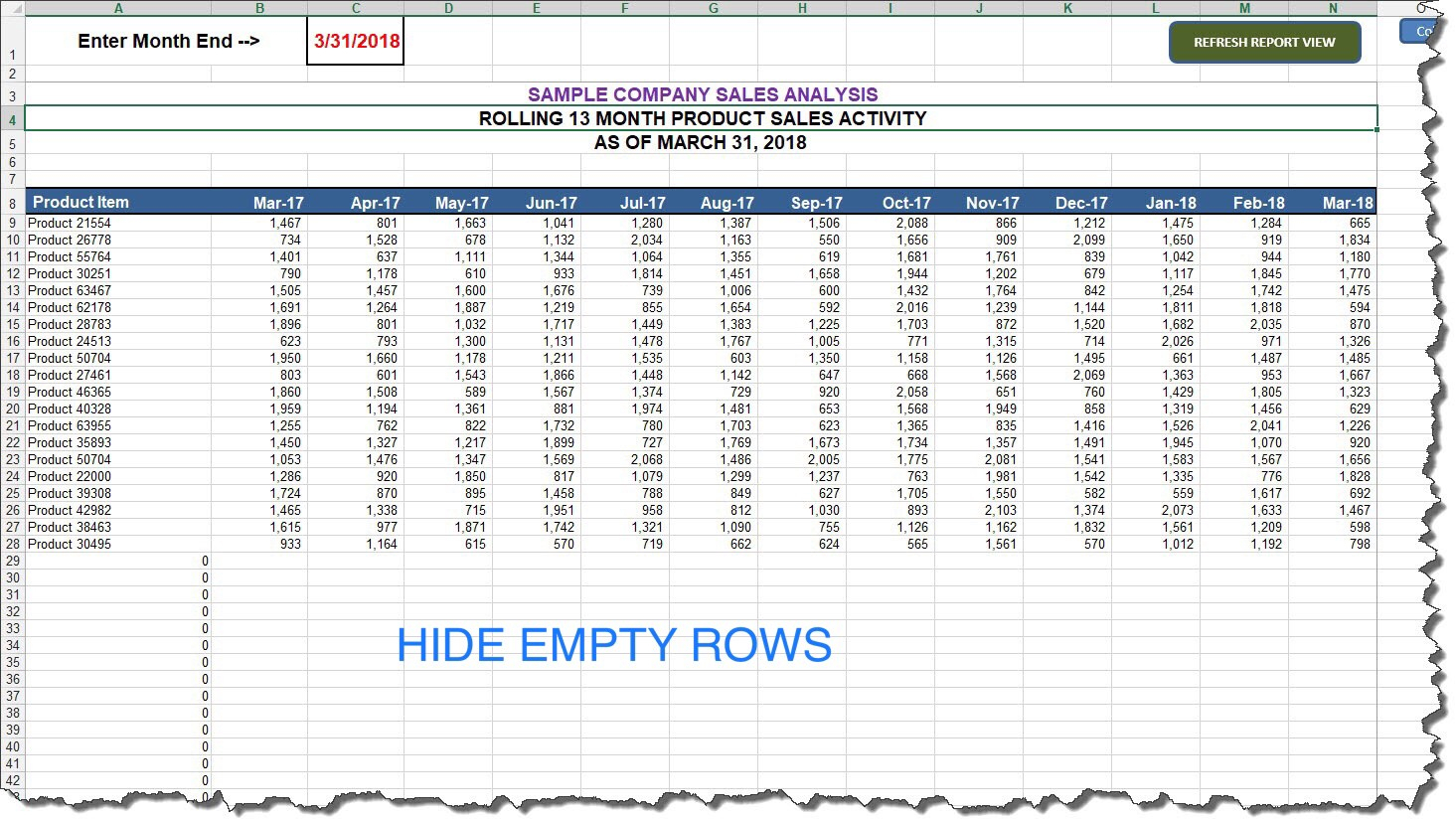 Tip Distribution Spreadsheet Intended For Ms Excel — Hide Rows Based On Cell Value Automation Tip