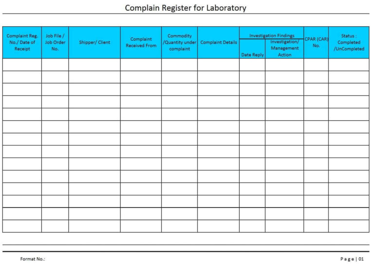 Tracking Complaints Excel Spreadsheet — db-excel.com