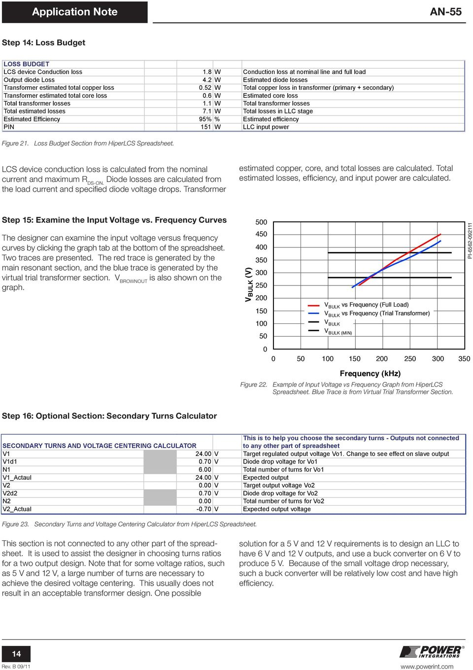 Transformer Design Spreadsheet For Application Note An55 Hiperlcs Family  Pdf