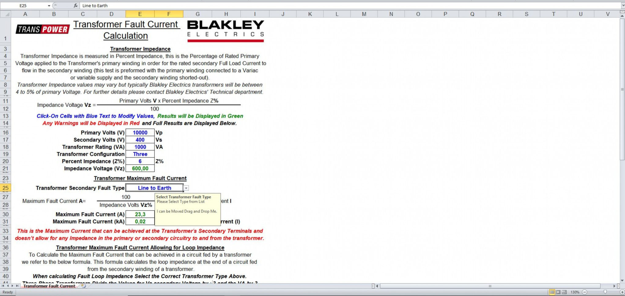 Transformer Design Spreadsheet For Transformer Fault Current Calculation  Eloquens