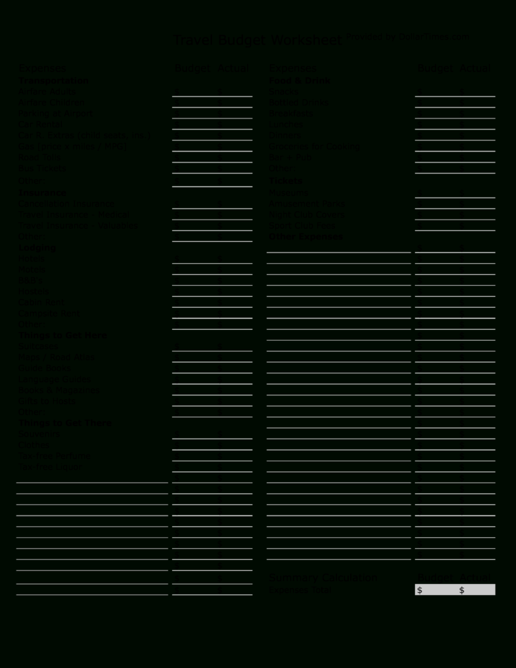 Travel Expenses Spreadsheet Template With Free Travel Budget Worksheet Templates At Allbusinesstemplates Travel Expenses Spreadsheet Template With Free Travel Budget Worksheet Templates At Allbusinesstemplates