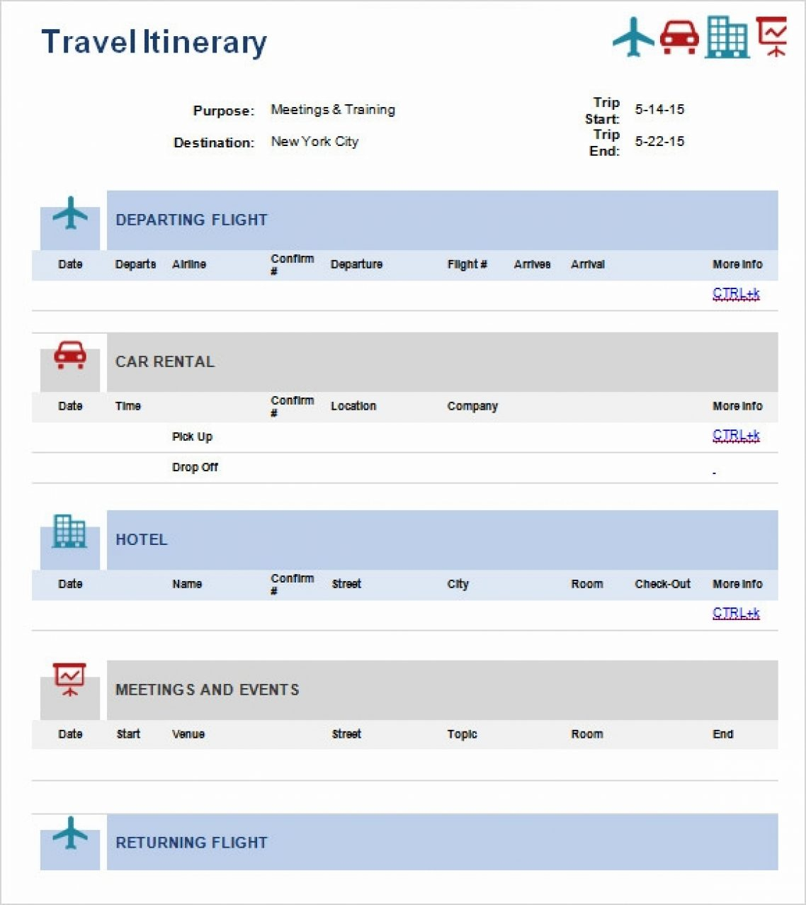 Travel Itinerary Spreadsheet Within 1213 Travel Itineraries Templates