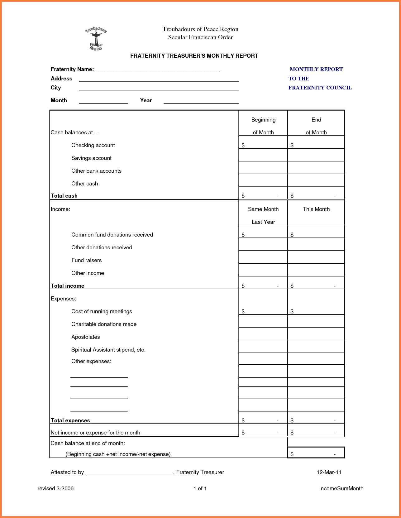 Treasurer's Report Excel Spreadsheet With Regard To Treasurers Report Templateasurer Essential Print S Maggi