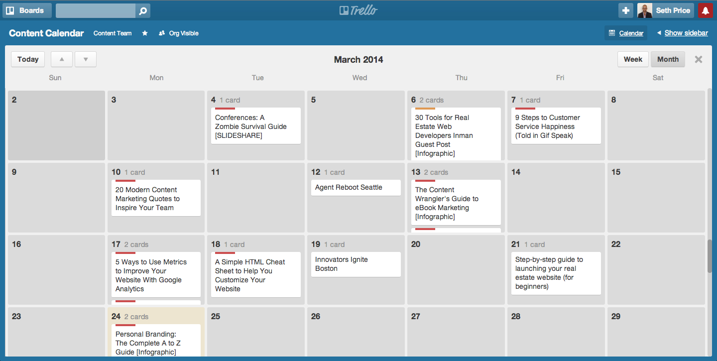 Trello Spreadsheet Regarding How To Create An Editorial Calendar For Your Content Marketing