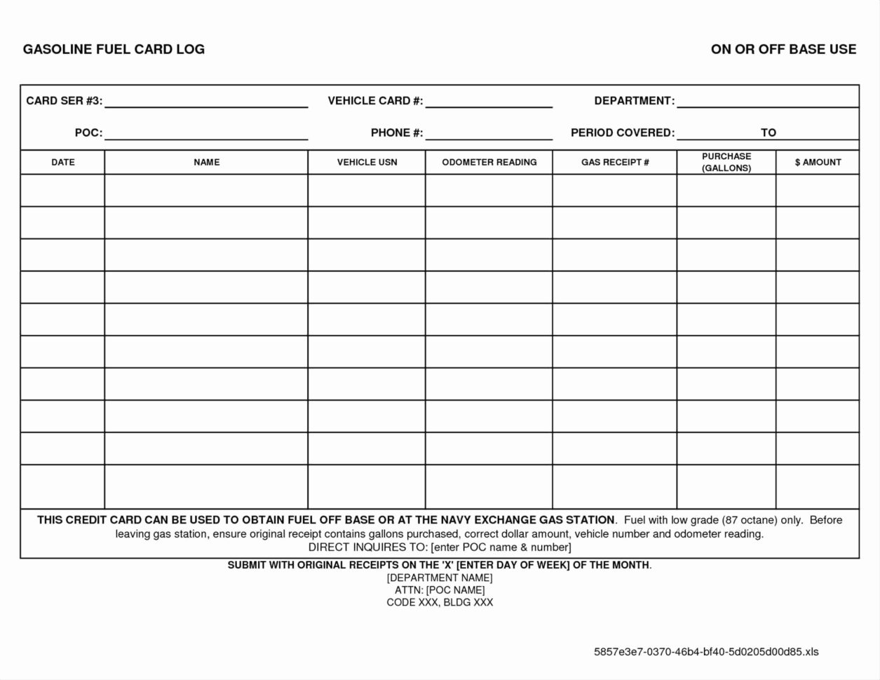 Truck Inventory Spreadsheet —