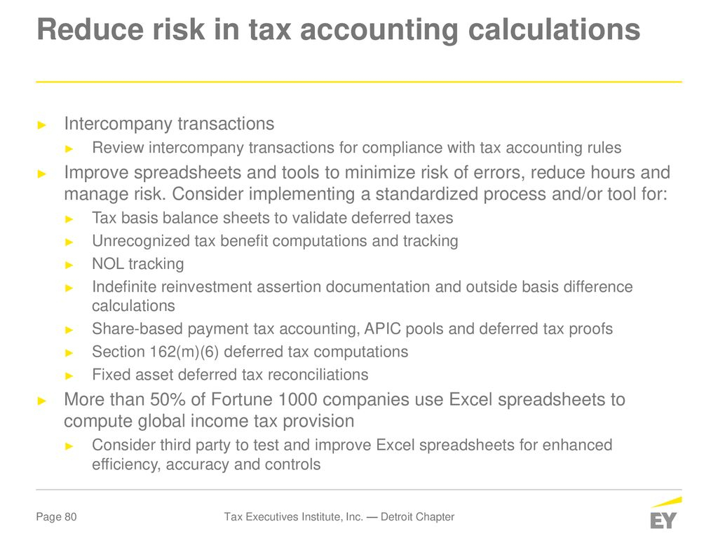 Unicap Calculation Spreadsheet Within Tax Executives Institute, Inc. — Detroit Chapter  Ppt Download
