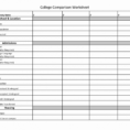 University Comparison Spreadsheet intended for College Comparison Spreadsheet New Release