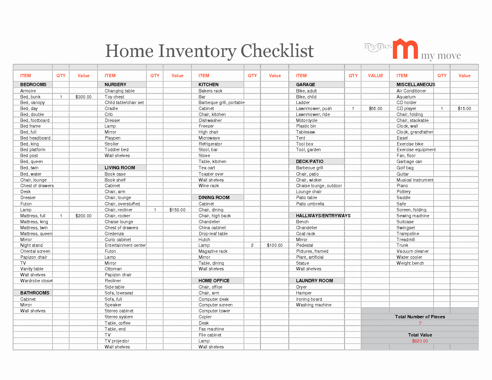 Up Home Inventory Spreadsheet Inside Home Inventory Spreadsheet Template For Excel With Free Plus