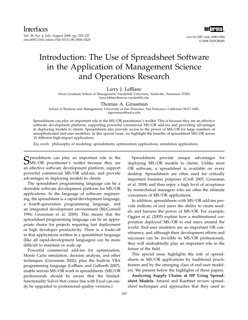 Uses Of Spreadsheet Software With Regard To Pdf Introduction: The Use Of Spreadsheet Software In The